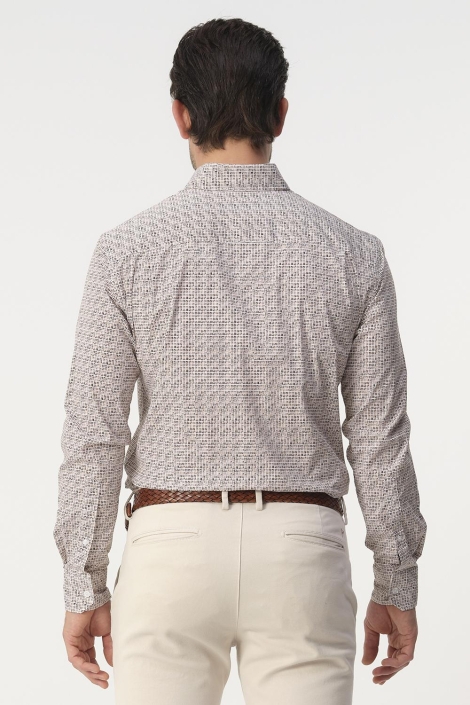 Campbell camel heren overhemd | Model achteraanzicht