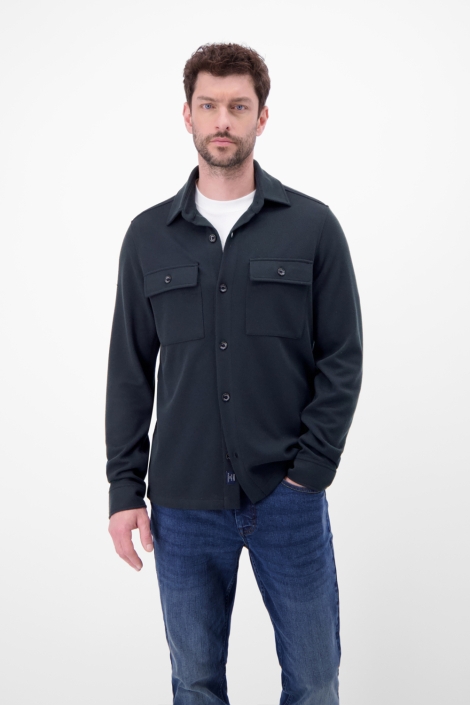 Lerros blauwe heren overhemd | Model vooraanzicht