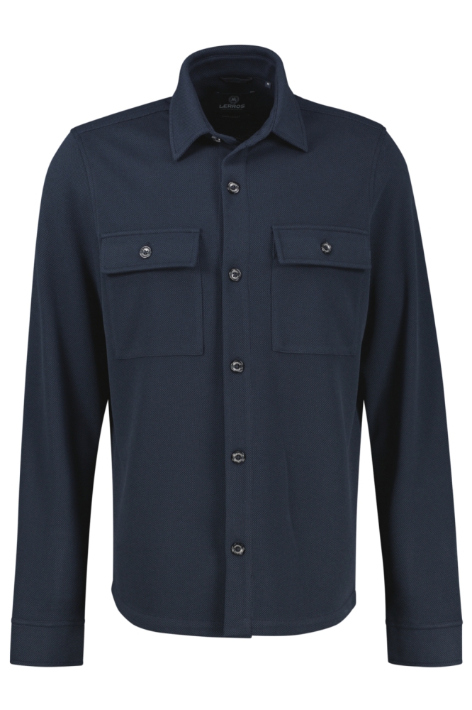 Lerros blauwe heren overhemd | Vooraanzicht
