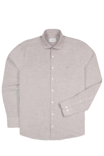 Campbell CASUAL SHIRT LS COLBY 103378 8061 Lemon Pepper Beige