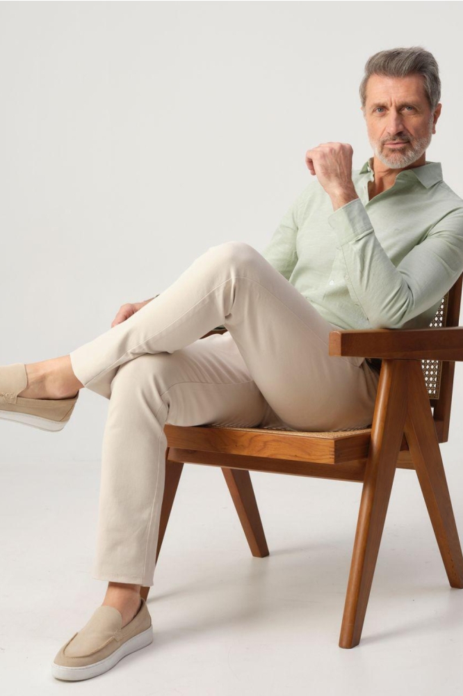 Campbell groene heren overhemd | Sfeerbeeld, In situatie