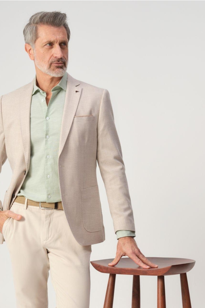 Campbell groene heren overhemd | Model vooraanzicht