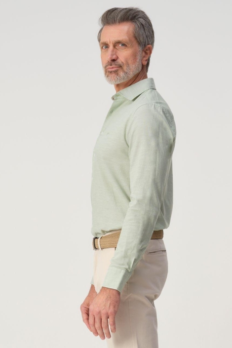 Campbell groene heren overhemd | Model zijaanzicht