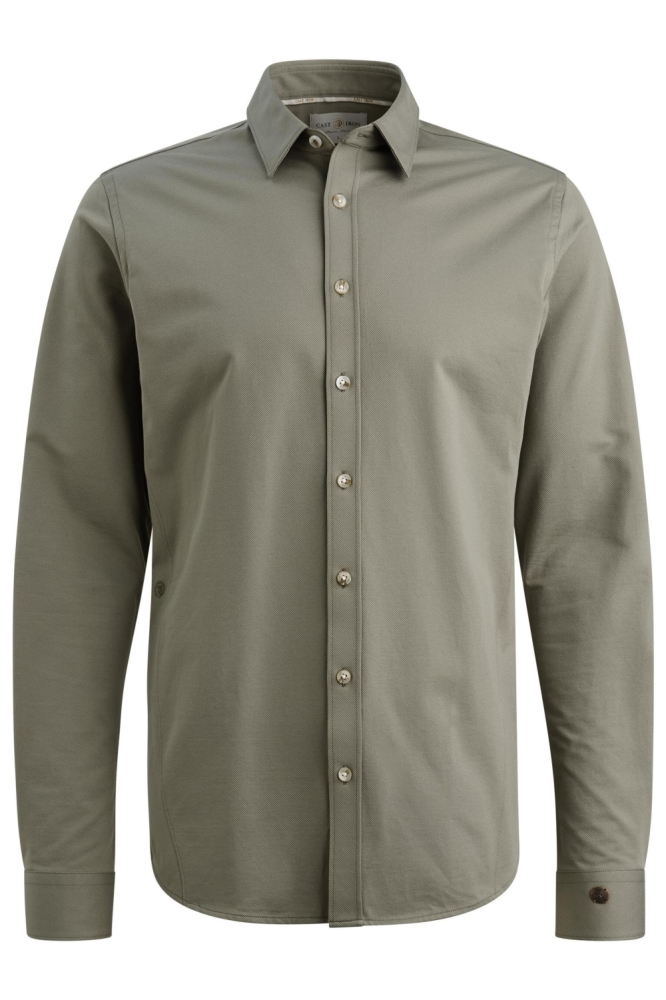 Cast Iron groene heren overhemd | Vooraanzicht