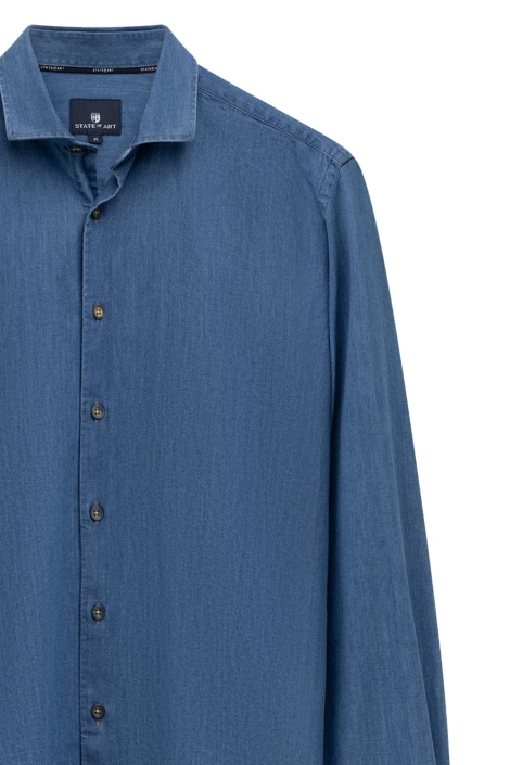 State of Art blauwe heren overhemd | Close up