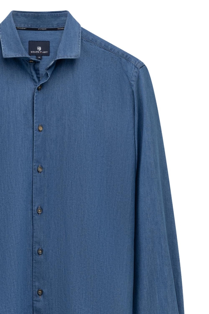 State of Art blauwe heren overhemd | Close up