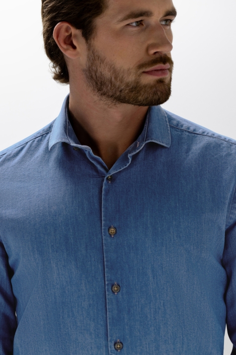 State of Art blauwe heren overhemd | Close up