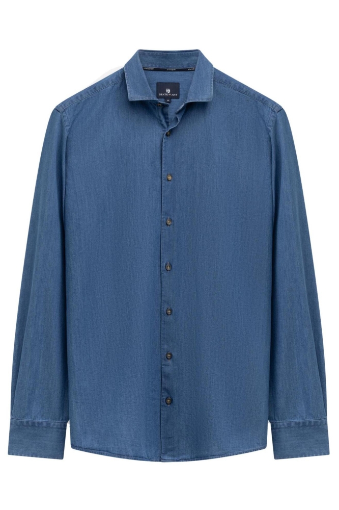 State of Art blauwe heren overhemd | Vooraanzicht