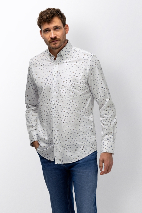 State of Art blauwe heren overhemd | Model vooraanzicht