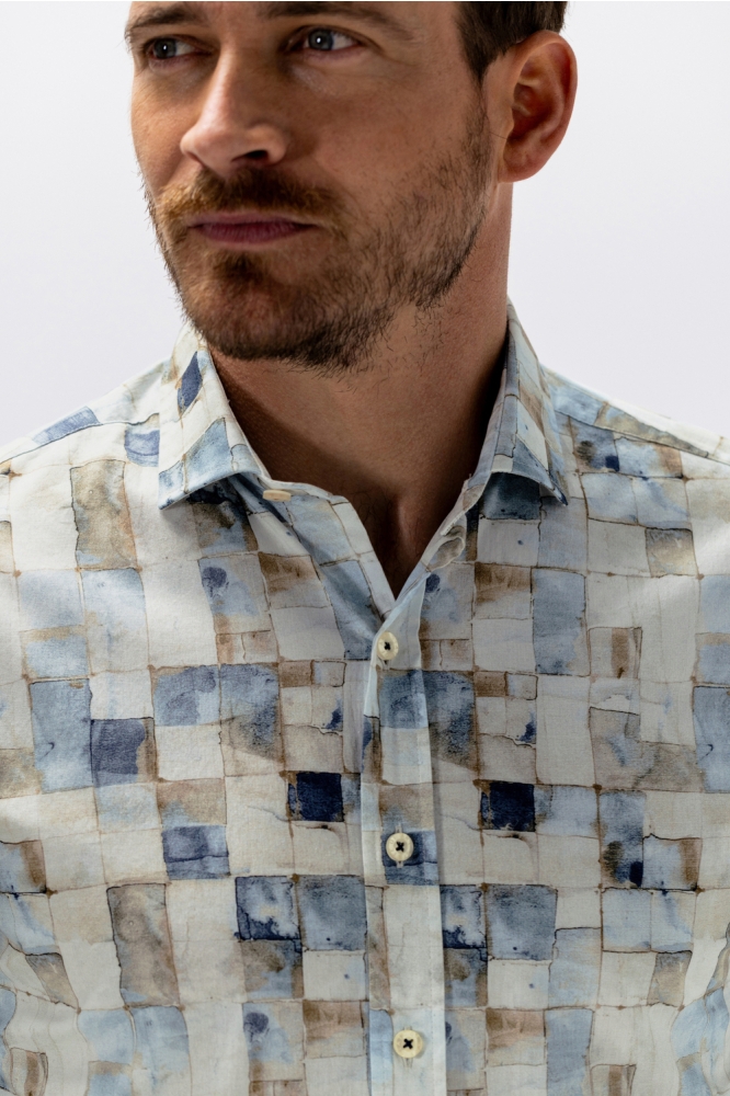 State of Art blauwe heren overhemd | Close up