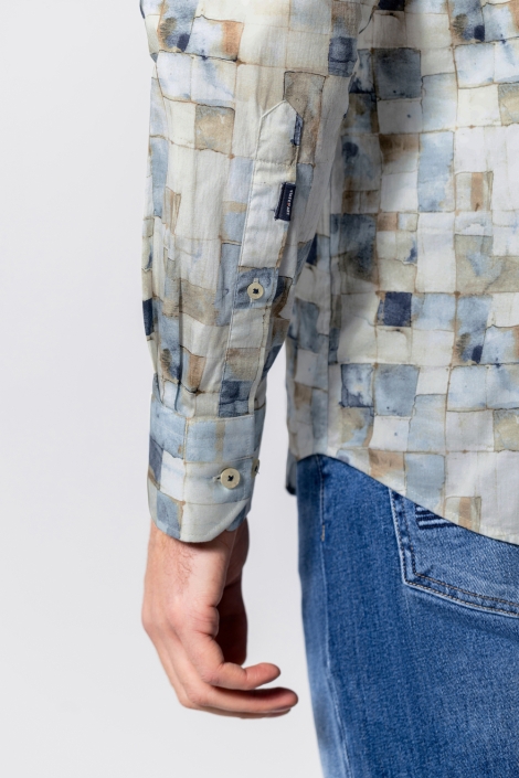 State of Art blauwe heren overhemd | Close up