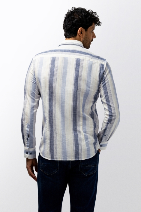 State of Art blauwe heren overhemd | Model achteraanzicht