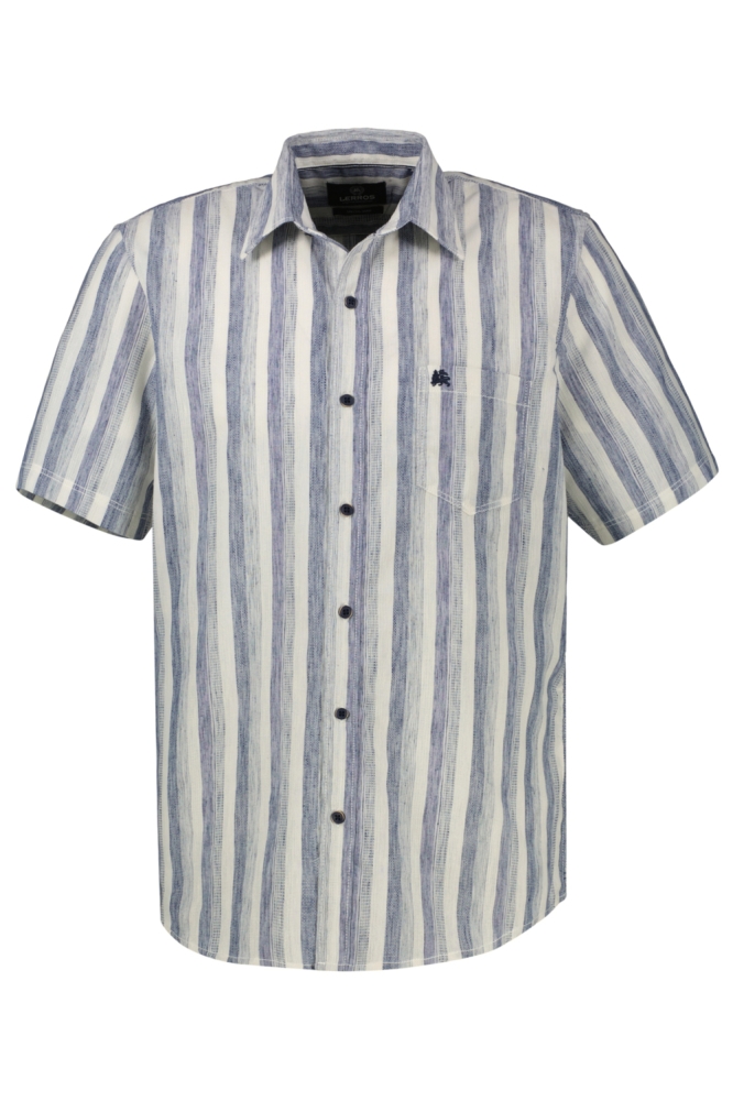 Lerros blauwe heren overhemd | Vooraanzicht