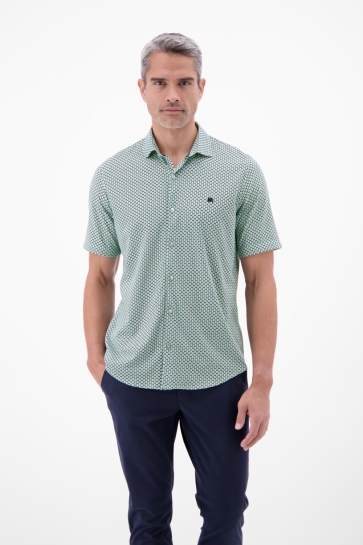 Lerros Overhemd OVERHEMD MET KORTE MOUWEN EN MINIMALISTISCHE PRINT 2632318 621