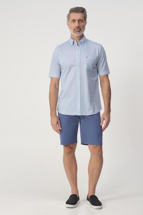 Campbell blauwe heren overhemd | Model