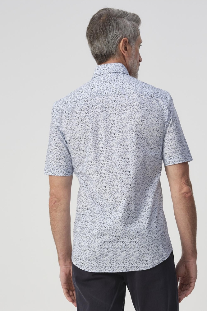 Campbell blauwe heren overhemd | Model achteraanzicht