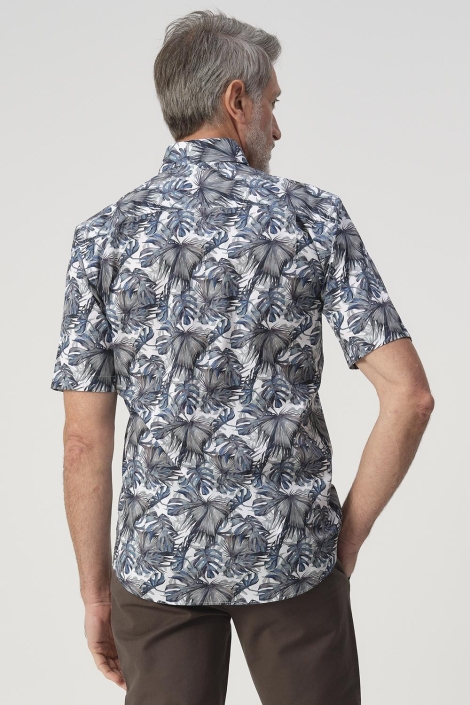 Campbell blauwe heren overhemd | Model achteraanzicht