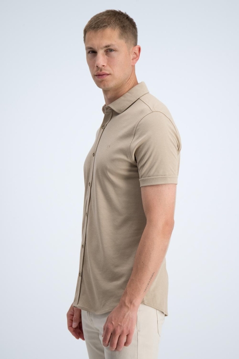 Gabbiano camel heren overhemd | Model zijaanzicht