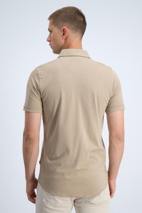 Gabbiano camel heren overhemd | Model achteraanzicht
