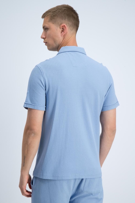 Gabbiano blauwe heren overhemd | Model achteraanzicht