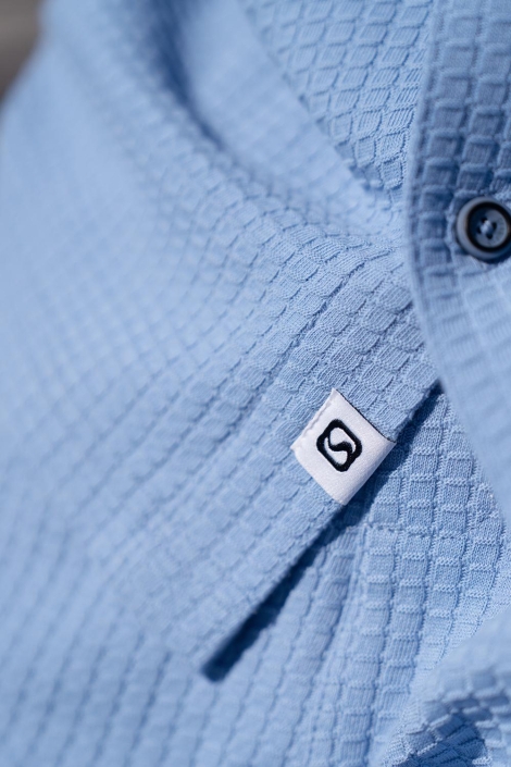 Gabbiano blauwe heren overhemd | Close up