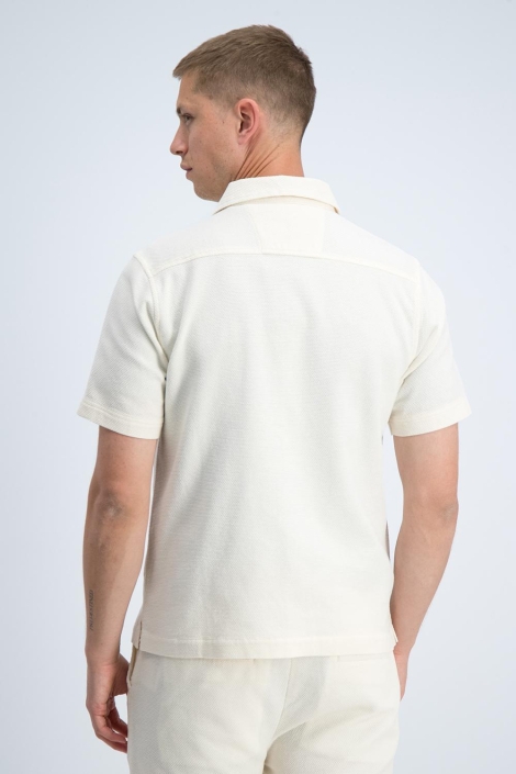 Gabbiano beige heren overhemd | Model achteraanzicht