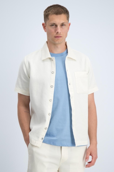 Gabbiano beige heren overhemd | Model vooraanzicht
