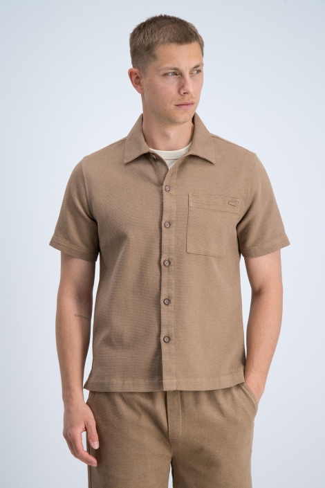 Gabbiano camel heren overhemd | Model vooraanzicht