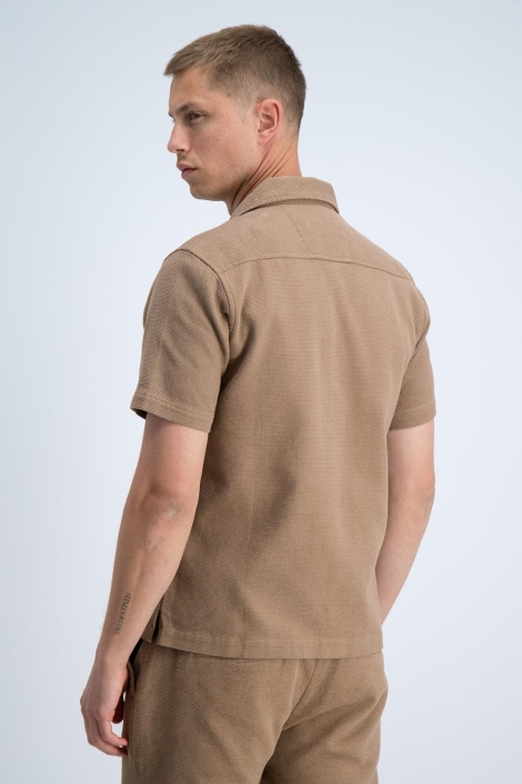 Gabbiano camel heren overhemd | Model achteraanzicht