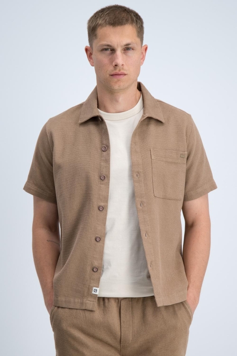 Gabbiano camel heren overhemd | Model vooraanzicht