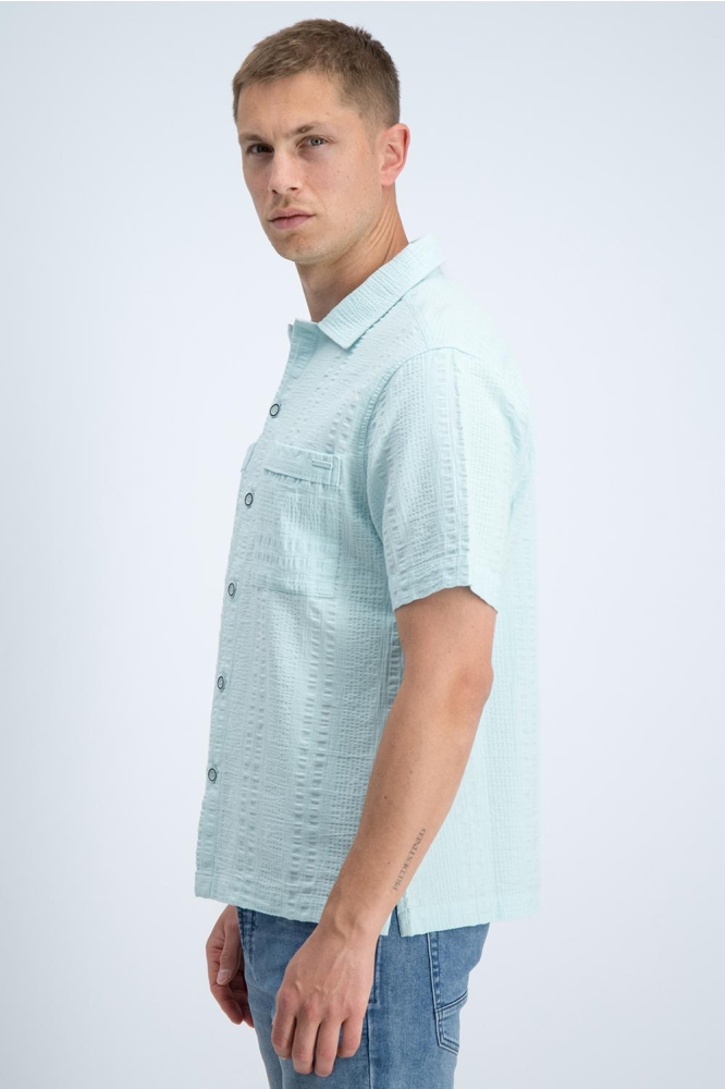Gabbiano blauwe heren overhemd | Model zijaanzicht