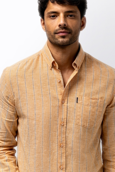 State of Art oranje heren overhemd | Close up