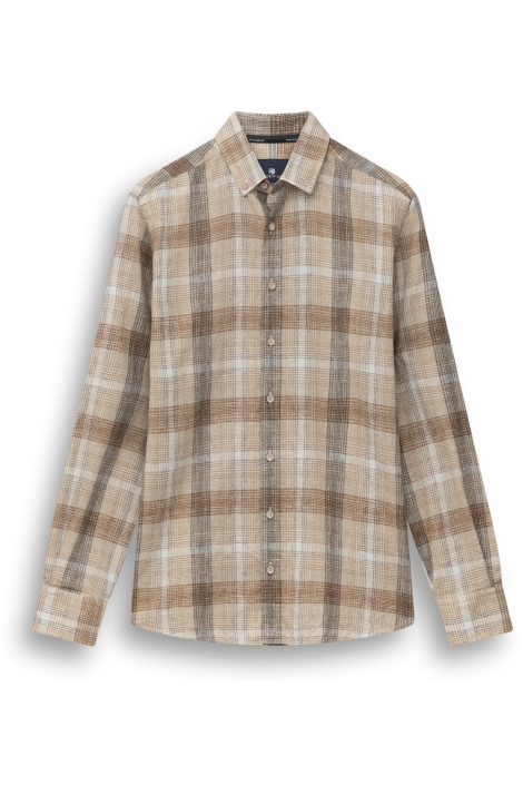 State of Art beige heren overhemd | Vooraanzicht