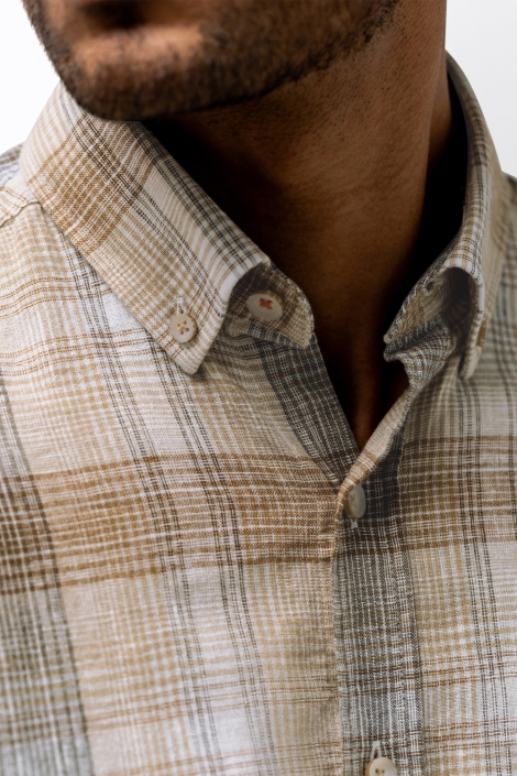 State of Art beige heren overhemd | Close up