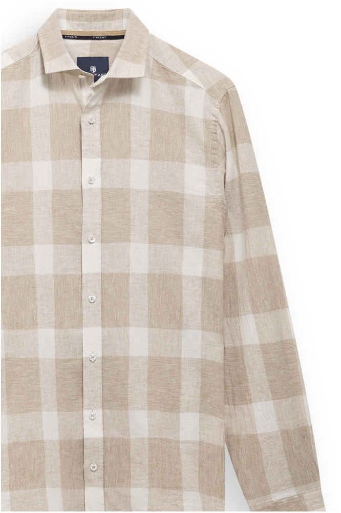 State of Art taupe heren overhemd | Close up