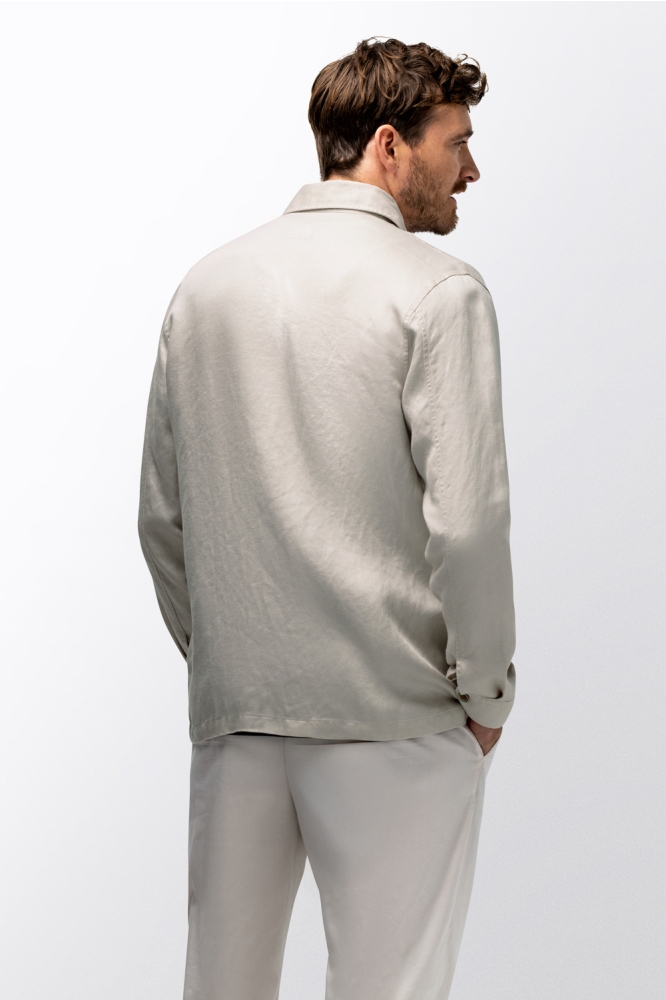 State of Art beige heren overhemd | Model achteraanzicht