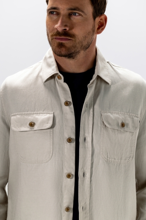 State of Art beige heren overhemd | Close up