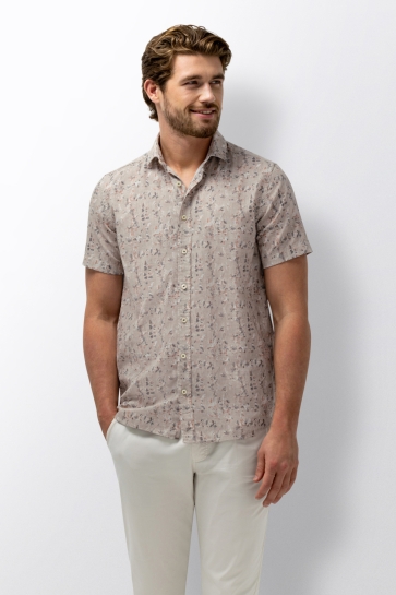 State of Art shirt ss print struc Beige