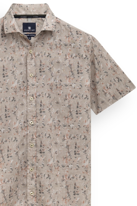 State of Art beige heren overhemd | Close up