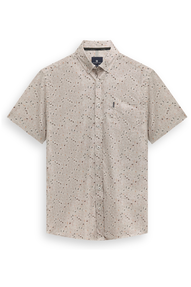 State of Art beige heren overhemd | Vooraanzicht