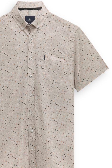 State of Art beige heren overhemd | Close up