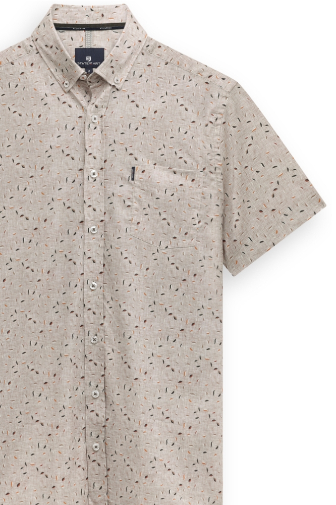 State of Art beige heren overhemd | Close up