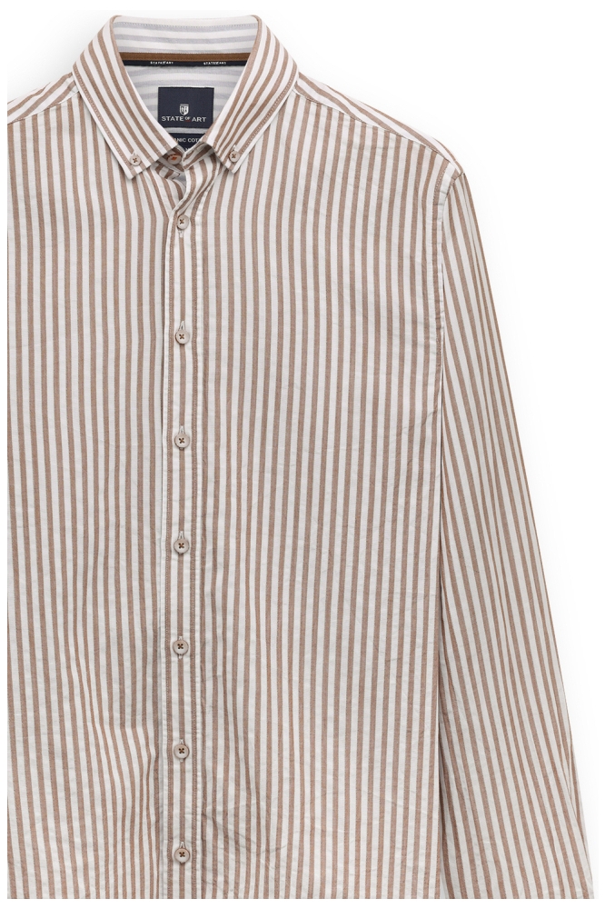State of Art beige heren overhemd | Close up