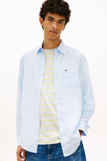Tommy Jeans Overhemd TJM REG LINEN SHIRT DM0DM22760 C3Q SWEET BLUE