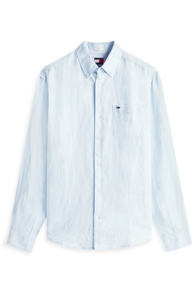 Tommy Jeans blauwe heren overhemd | Vooraanzicht