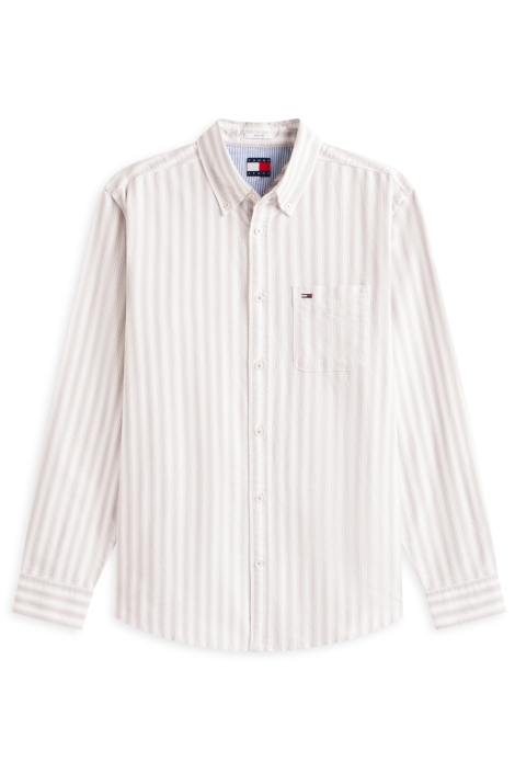 Tommy Jeans grijze heren overhemd | Vooraanzicht