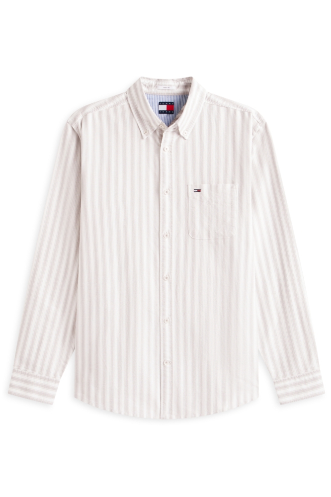 Tommy Jeans grijze heren overhemd | Vooraanzicht