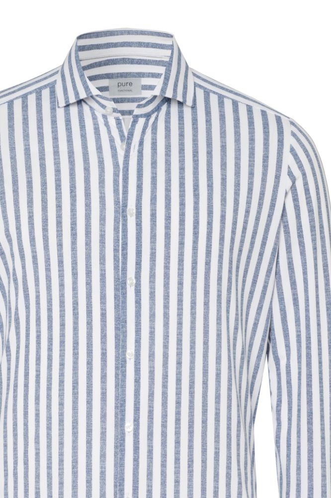 Pure H. Tico blauwe heren overhemd | Close up