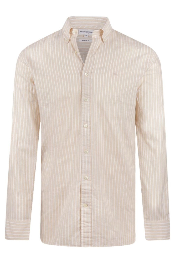 McGregor beige heren overhemd | Vooraanzicht