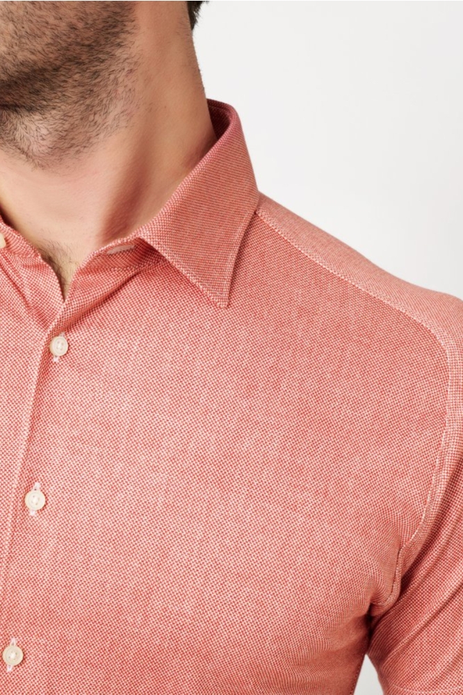 Desoto roze heren overhemd | Close up